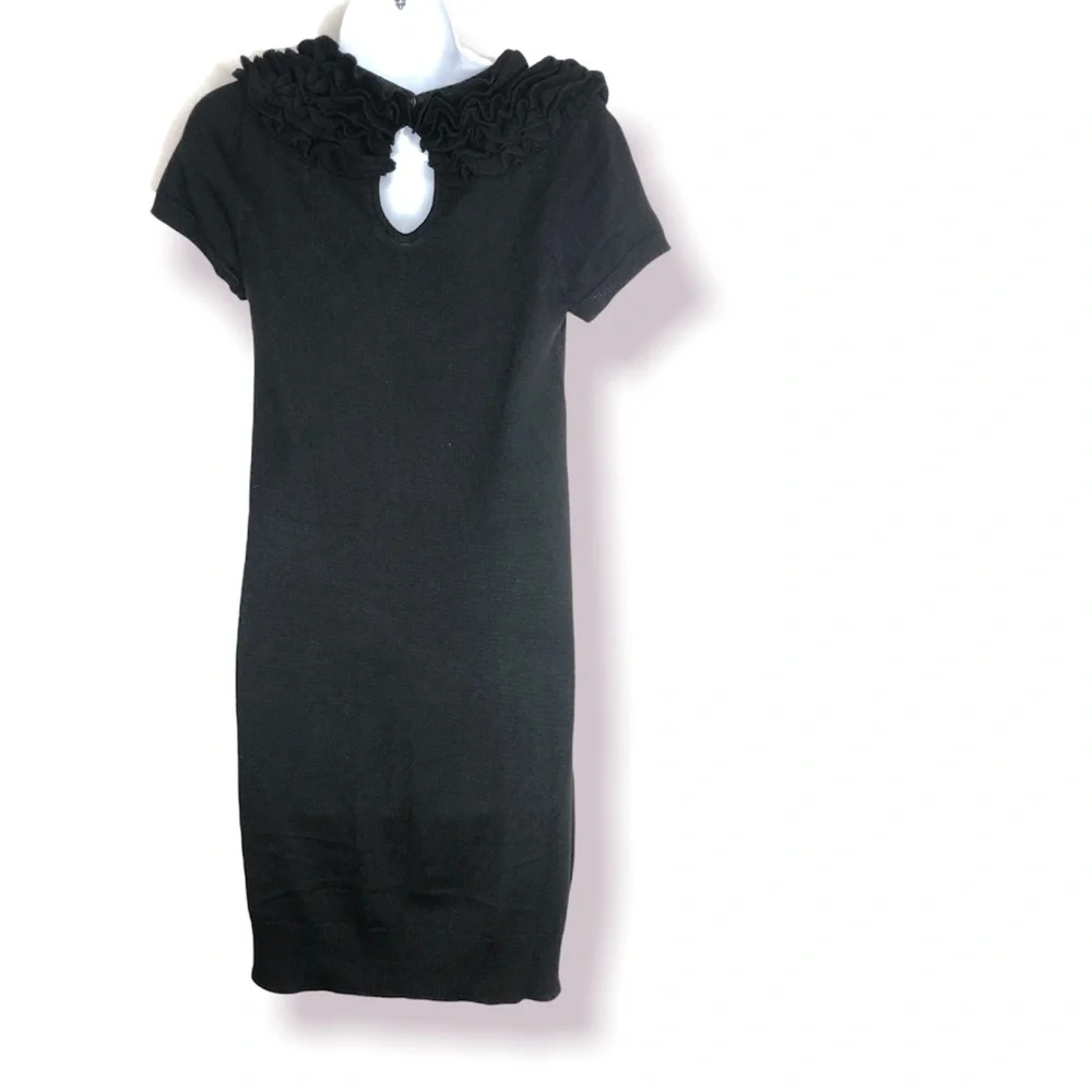 Susana Monaco Womens Black Extra Fine Merino Wool Sweater Dress - Picture 2 of 12